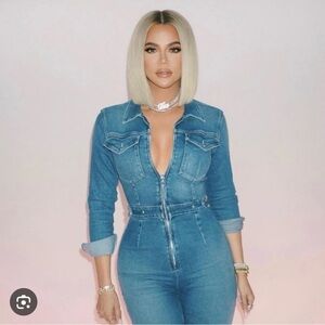 Good American Long Sleeve Denim Jumper